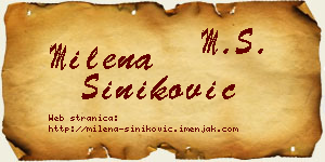 Milena Šiniković vizit kartica